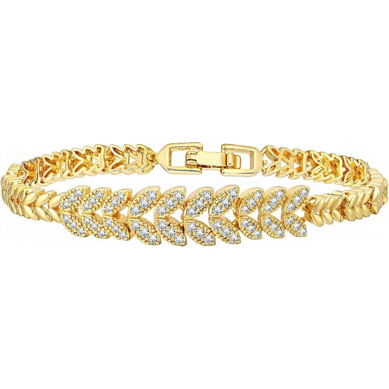 Everleaf Tennis Bracelet | Gold