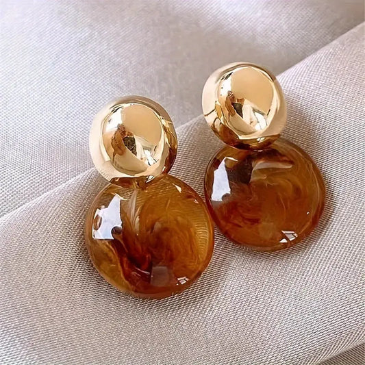 Aurélie Amber Drop Earrings | Gold