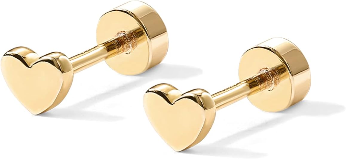 Love Heart Studs | Gold