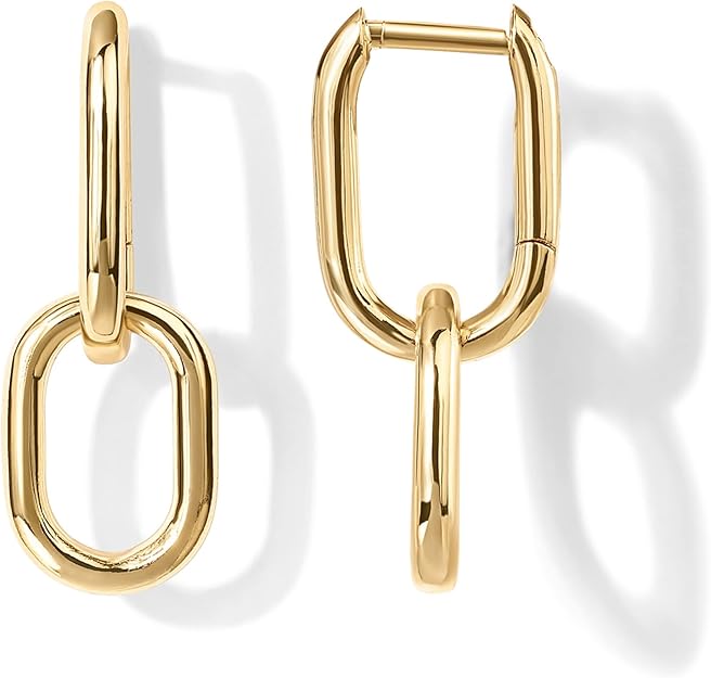 Link Drop Hoops | Gold