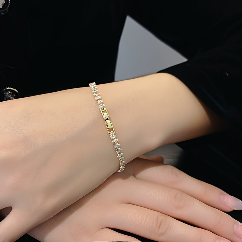 Vionelle Marquise Tennis Bracelet | Gold