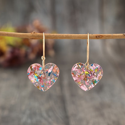 Sugarplum Heart Drop Earrings | Gold