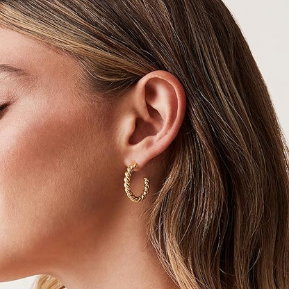 Rope Twist Hoops | Gold