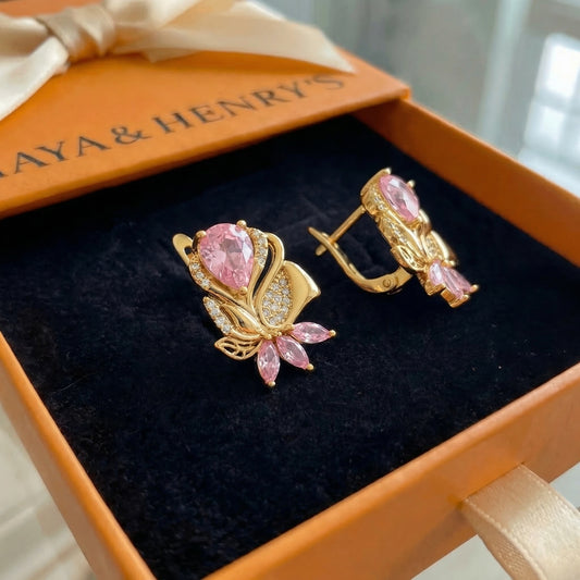 Amorette Rosepetal Earrings | Gold