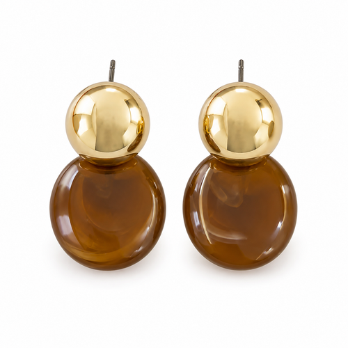 Aurélie Amber Drop Earrings | Gold