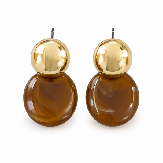 Aurélie Amber Drop Earrings | Gold