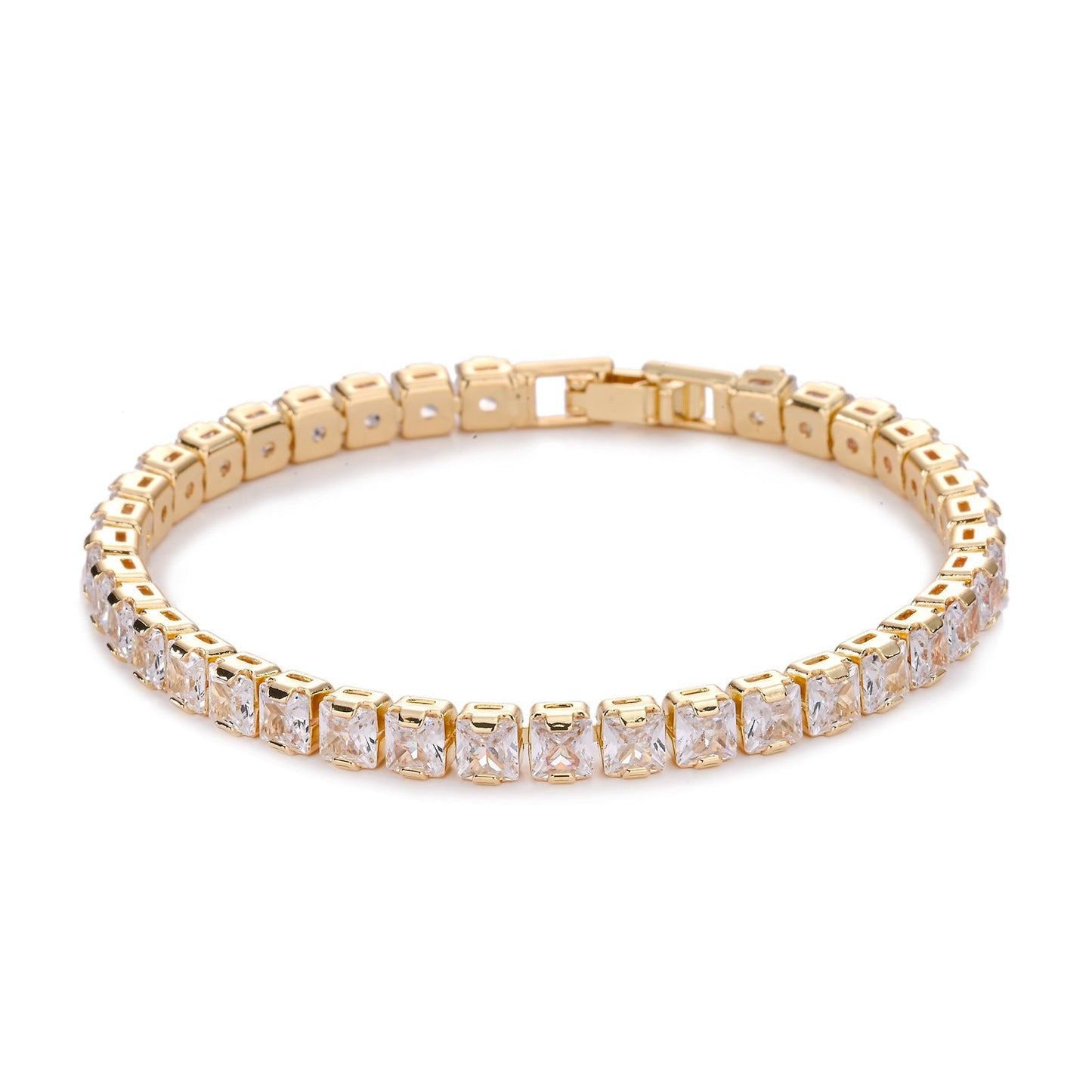 Square Tennis Bracelet | Gold