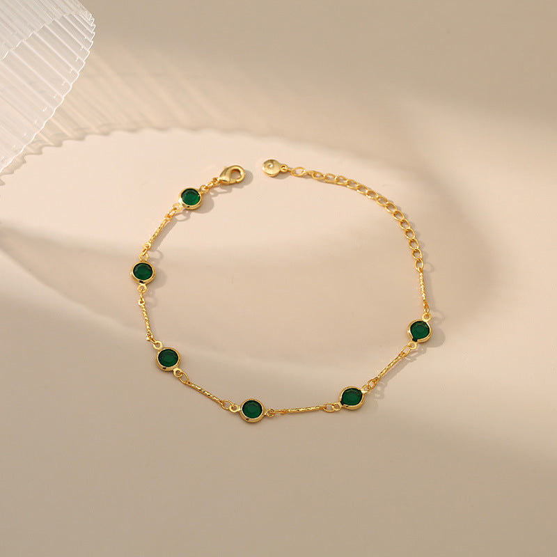 Emerald Link Chain Bracelet | Gold