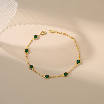 Emerald Link Chain Bracelet | Gold