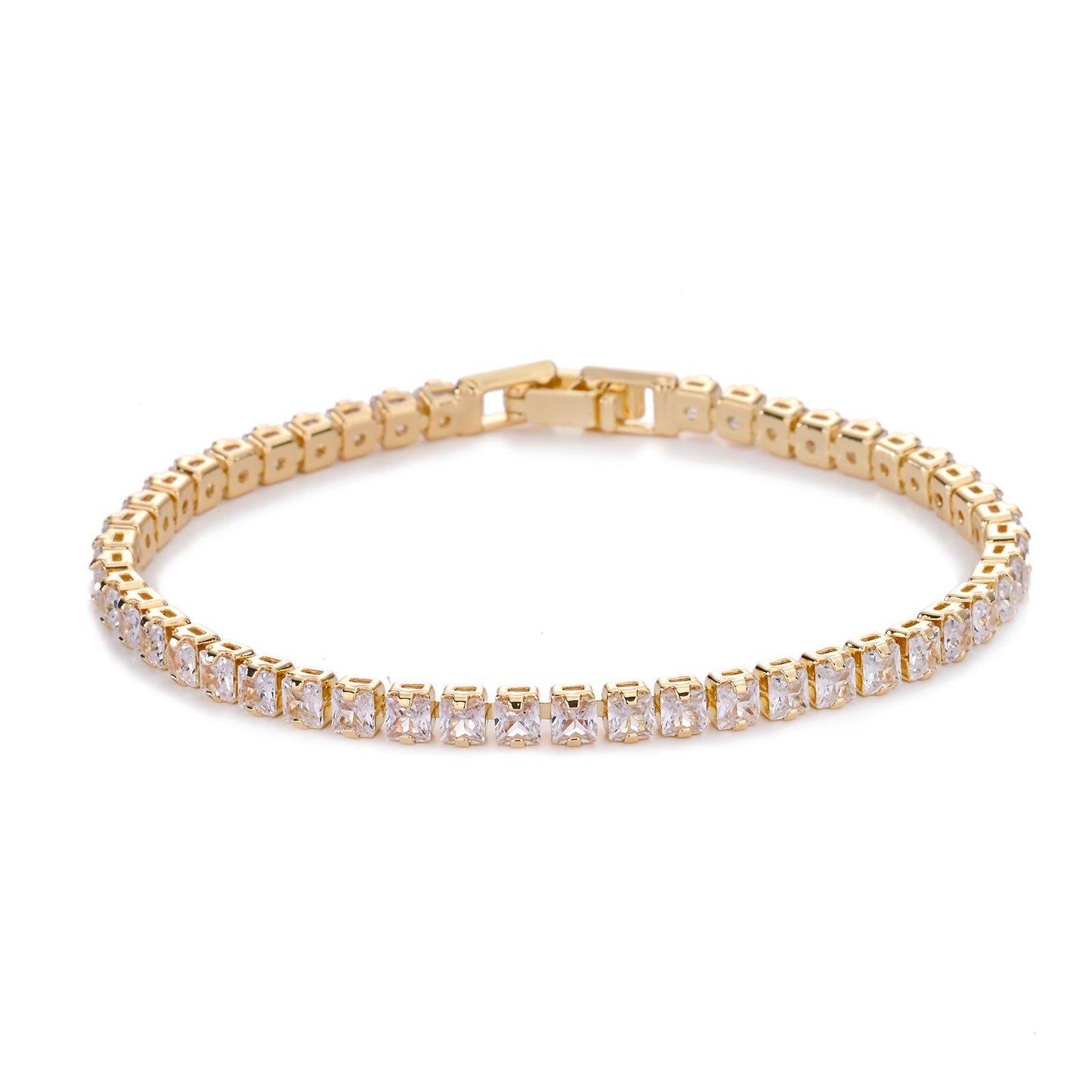 Square Tennis Bracelet | Gold