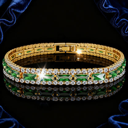Emerald Green Statement Bracelet | Gold