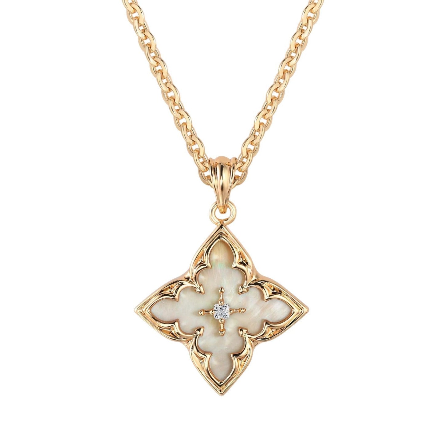 White Clover Pendant Necklace | Gold