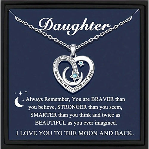 To My Daughter - Love You to the Moon Necklace