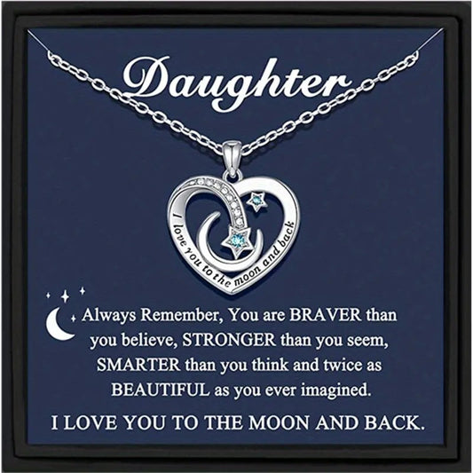 To My Daughter - Love You to the Moon Necklace