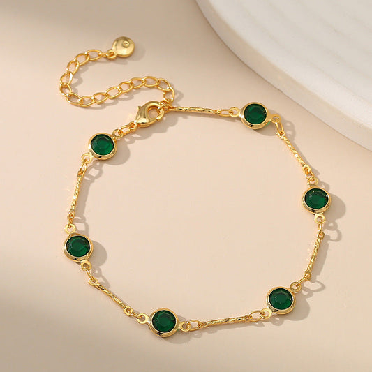 Emerald Link Chain Bracelet | Gold