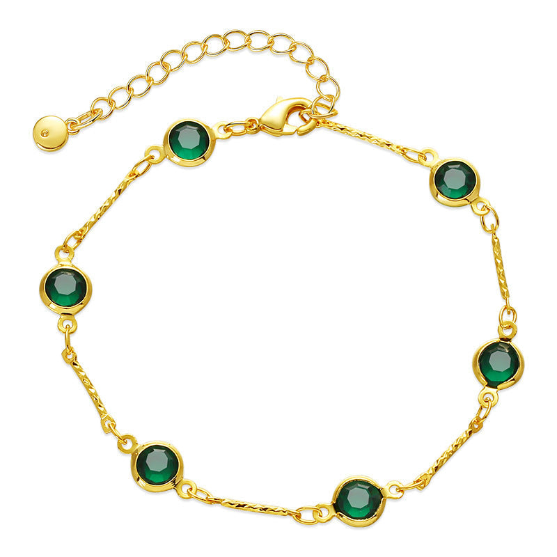 Emerald Link Chain Bracelet | Gold
