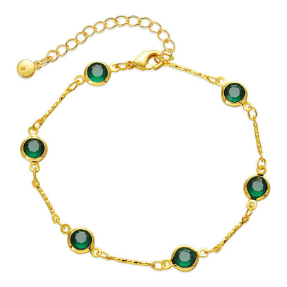 Emerald Link Chain Bracelet | Gold