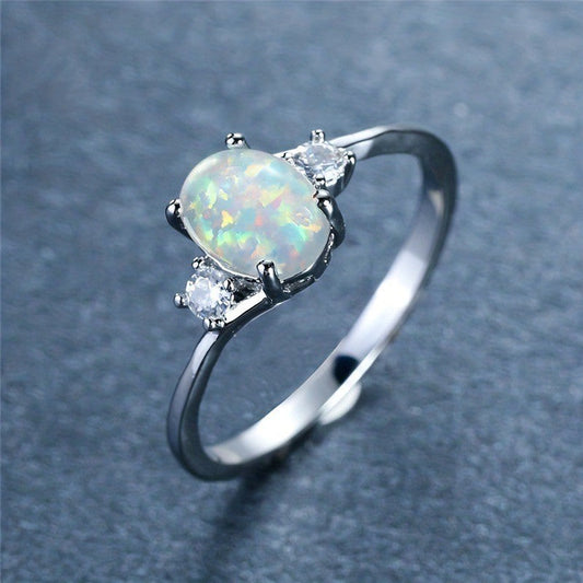 Opal Embrace Ring | White Gold