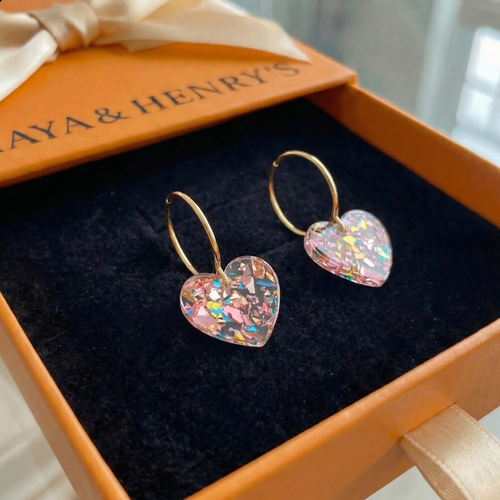 Sugarplum Heart Drop Earrings | Gold