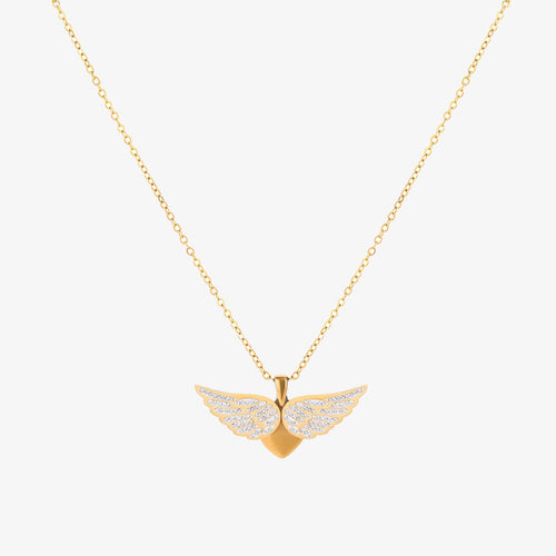 Soaring Angel Wings Necklace | Gold