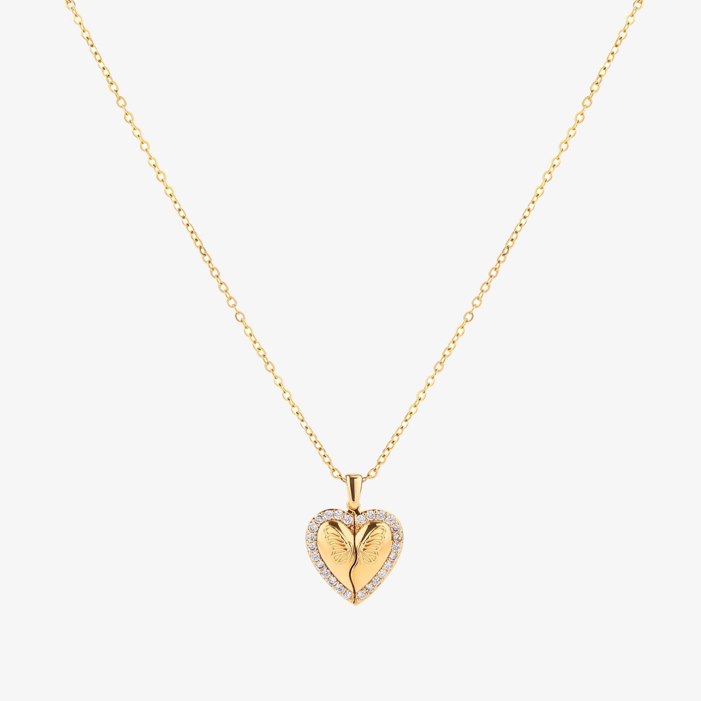 Butterfly Heart Necklace | Gold