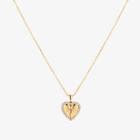 Butterfly Heart Necklace | Gold