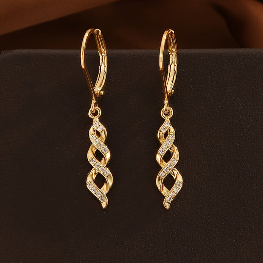 Shimmer Twist Ava Earrings | Gold