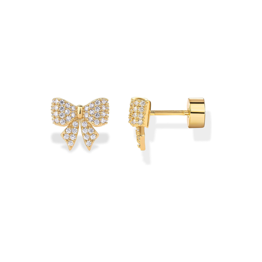 Bow Motif Earrings | Gold