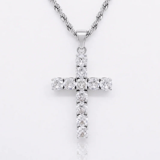 Cross necklace | White Gold